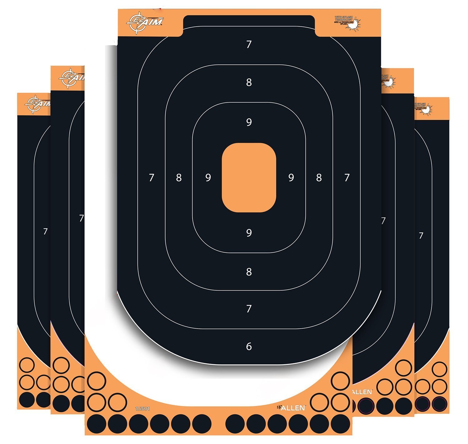 EZ-Aim 1550125 Splash Reactive  Self-Adhesive Paper Black/Orange 12.50"x18.25" Silhouette 25 Pack