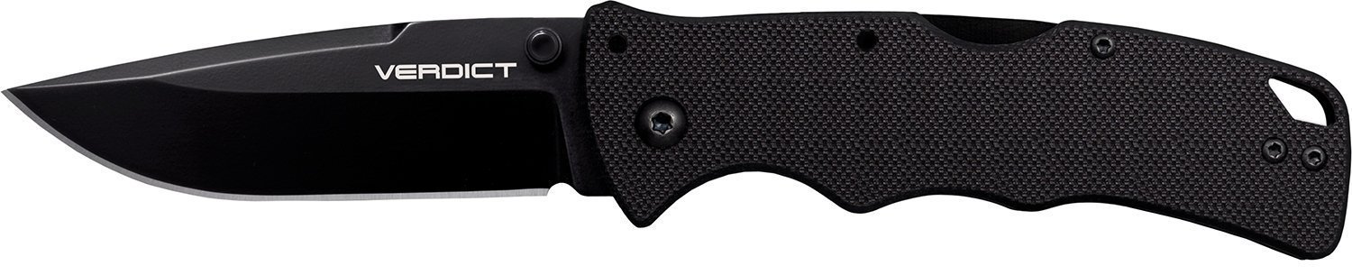 Cold Steel CSFLC3SP10A Verdict 3" Folding Spear Point Plain Black Matte AUS-10A SS Blade/Black G10 Handle Includes Belt Clip