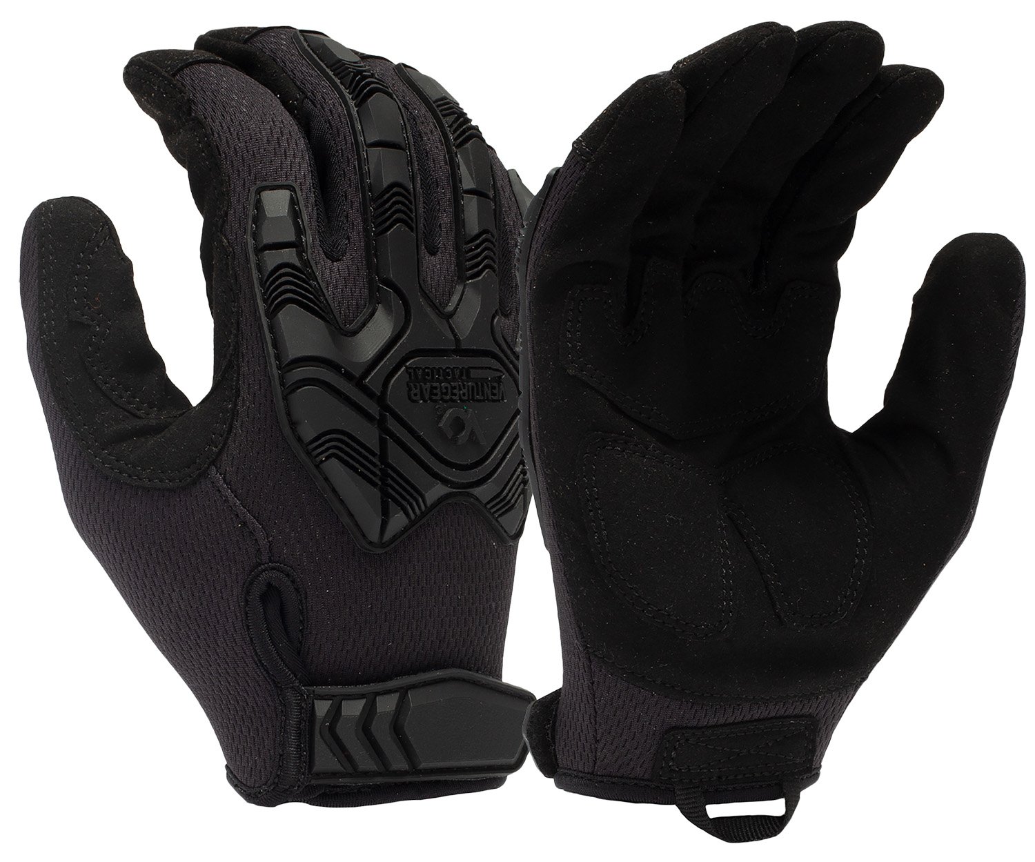 Pyramex VGTG40BM Impact Operator Heavy-Duty Black Synthetic Leather Medium Hook & Loop
