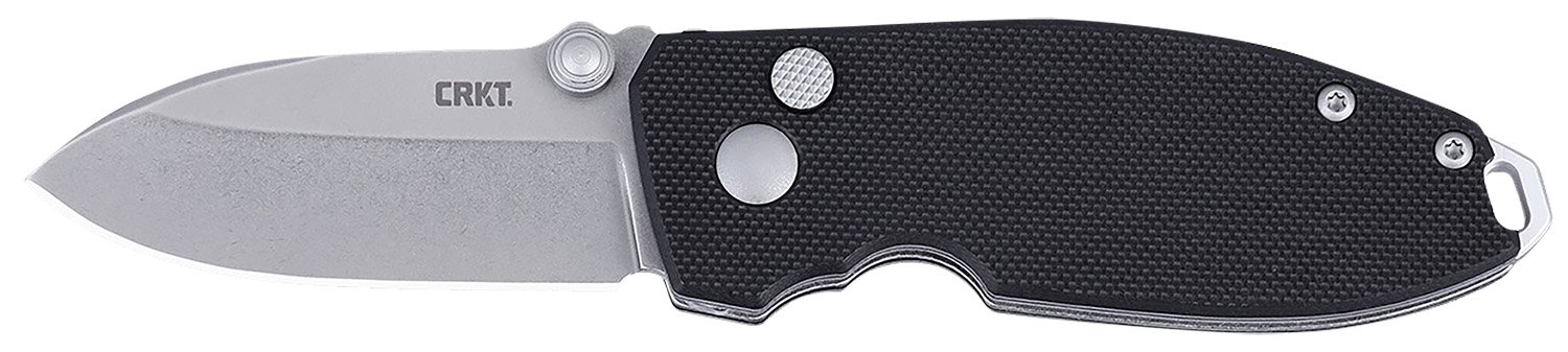 CRKT 2474 SQUID  EDC 2.27" Folding Plain Stonewashed D2 Steel Blade, Black G10 Handle