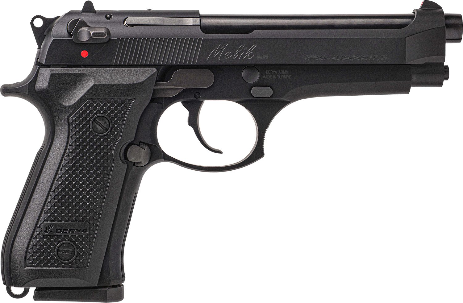 Derya Firearms 10LMELIK9TR Melik  9mm Luger 10+1 4.90" Black Melonite Steel Barrel, Black Melonite Serrated Steel Slide,  Black Aluminum Frame, Black Polymer Grip