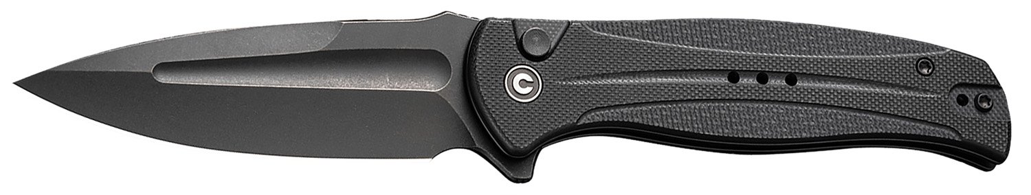 Civivi Knives C23053-1 Incindie  3.48" Folding Spear Point Plain Black Stonewashed 14C28N Steel Blade, Black Textured G10 Handle