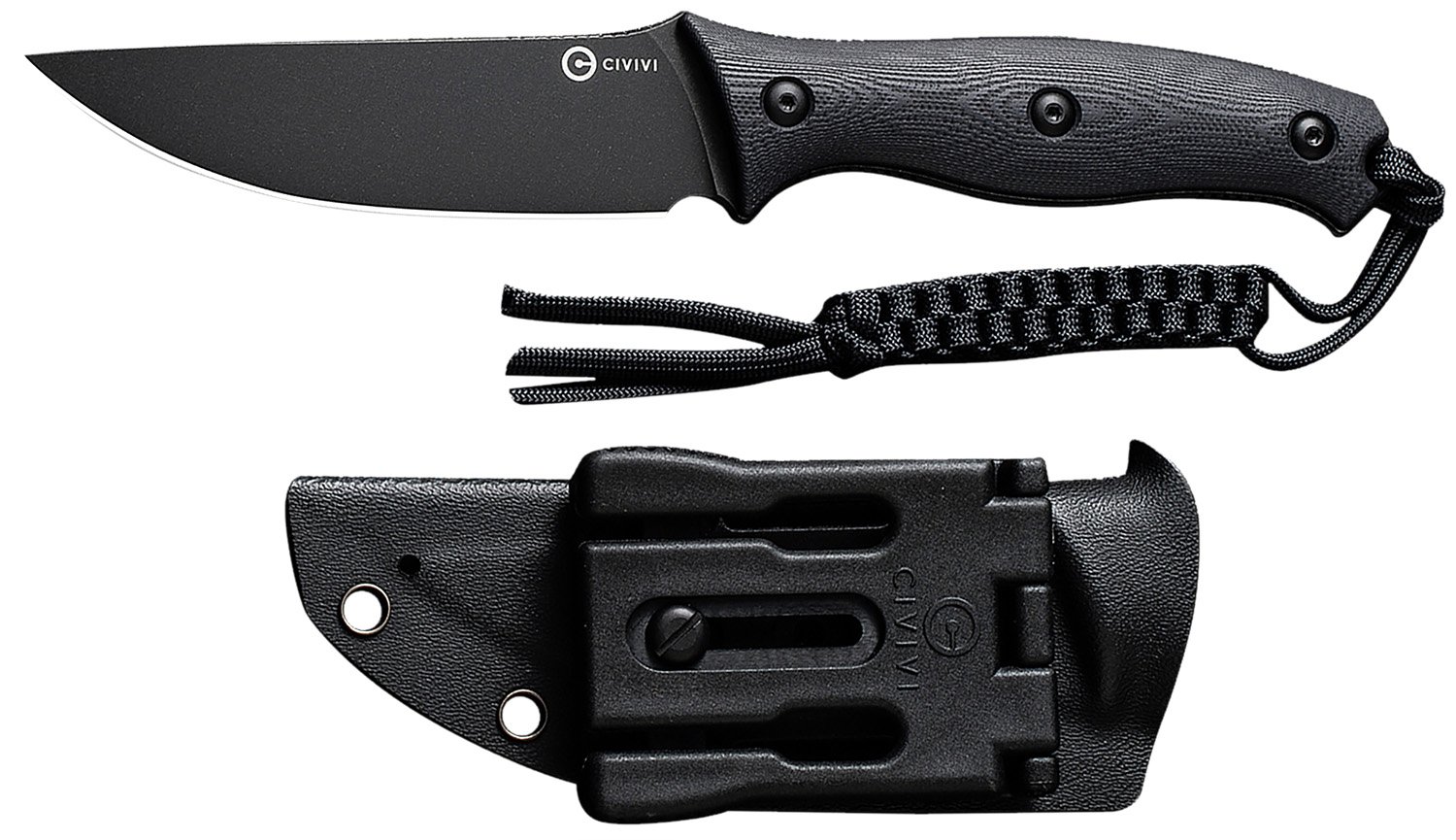Civivi Knives C23041-1 Stormridge  3.92" Fixed Straight Back Plain Black Stonewashed Nitro-V Steel Blade, Black Textured G10 Handle