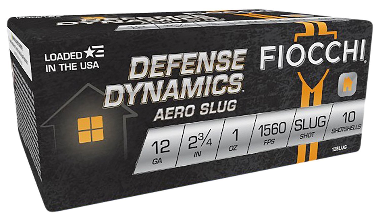 Fiocchi 12SLUG Defense Dynamics Aero 12Gauge 2.75" 1oz RifledSlug Shot 10 Per Box/25 Case
