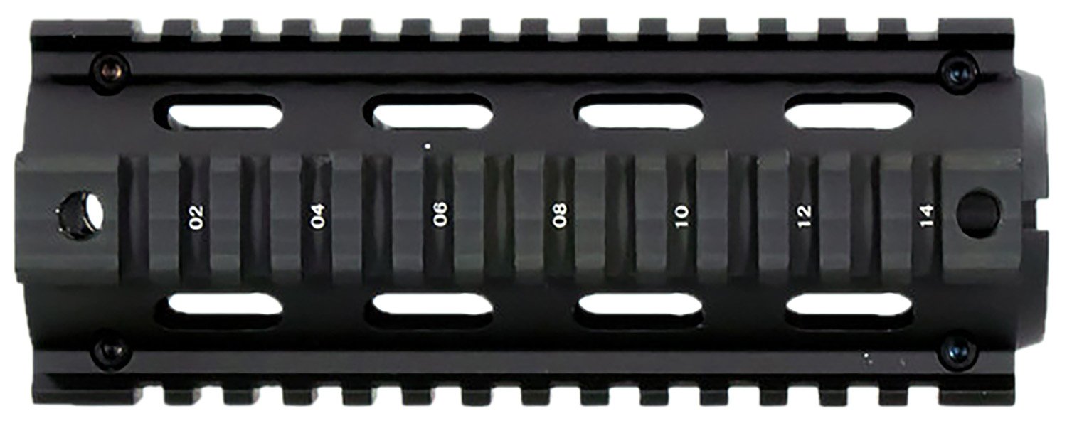 Aim Sports MT021 M4 Handguard 6" Carbine Style Made of Aluminum with Black Anodized Finish & Quad Rail