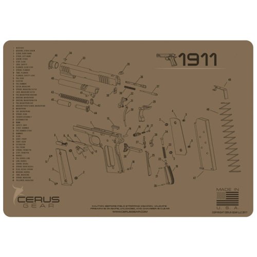 1911 SCHEMATIC HANDGUN PROMAT - COYOTE TAN