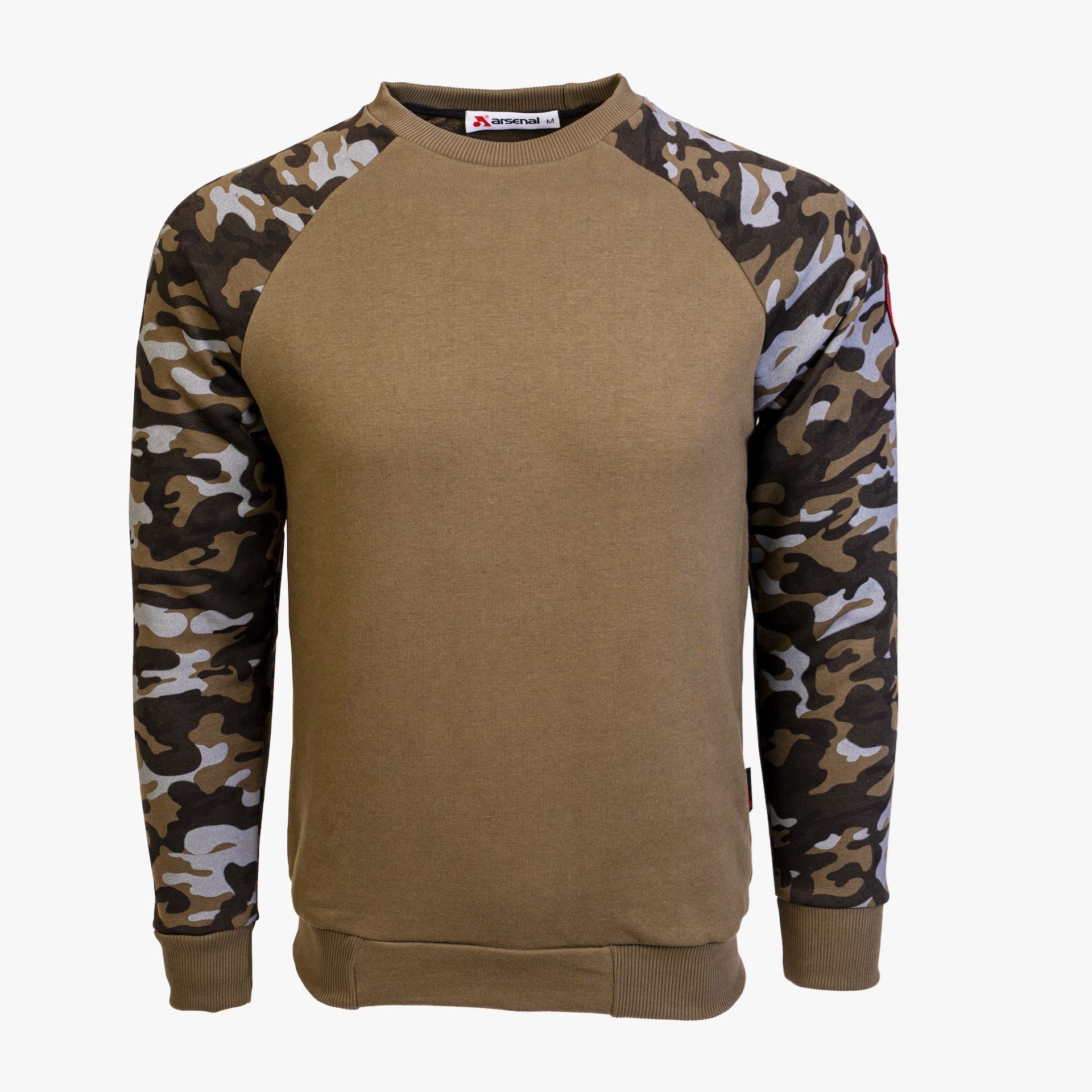 Arsenal Large Khaki / Camo Series Utility Cotton-Poly Standard Fit Pullover Sweater