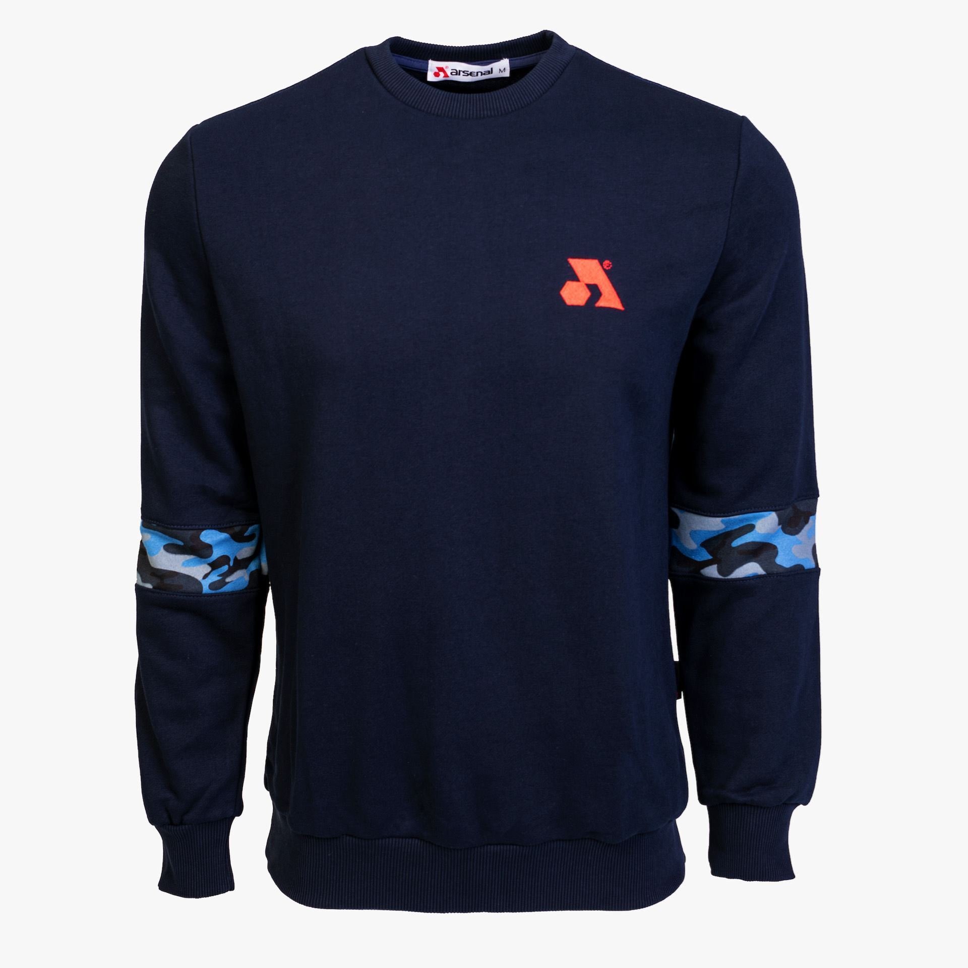 Arsenal Medium Blue Cotton-Poly Standard Fit Flex Pullover Sweater