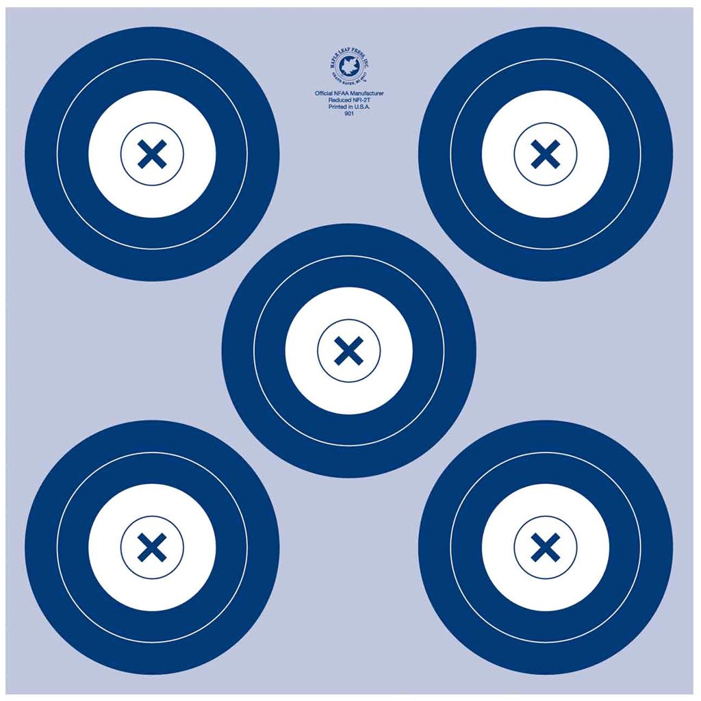 Maple Leaf NFAA Indoor Target 5 Spot Target 25 pk.