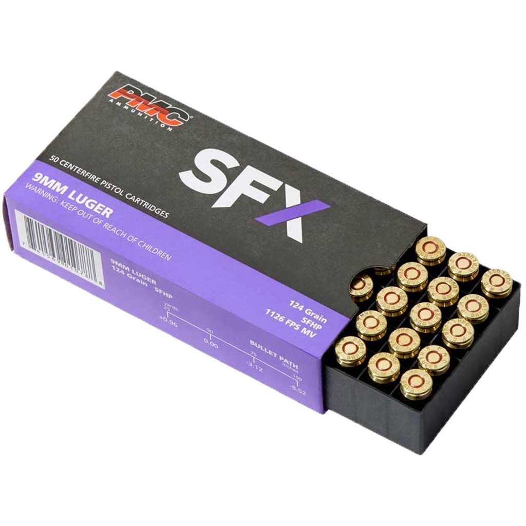 PMC SFX Premium Ammo 9mm SFX HP 124 gr. 50 rd.
