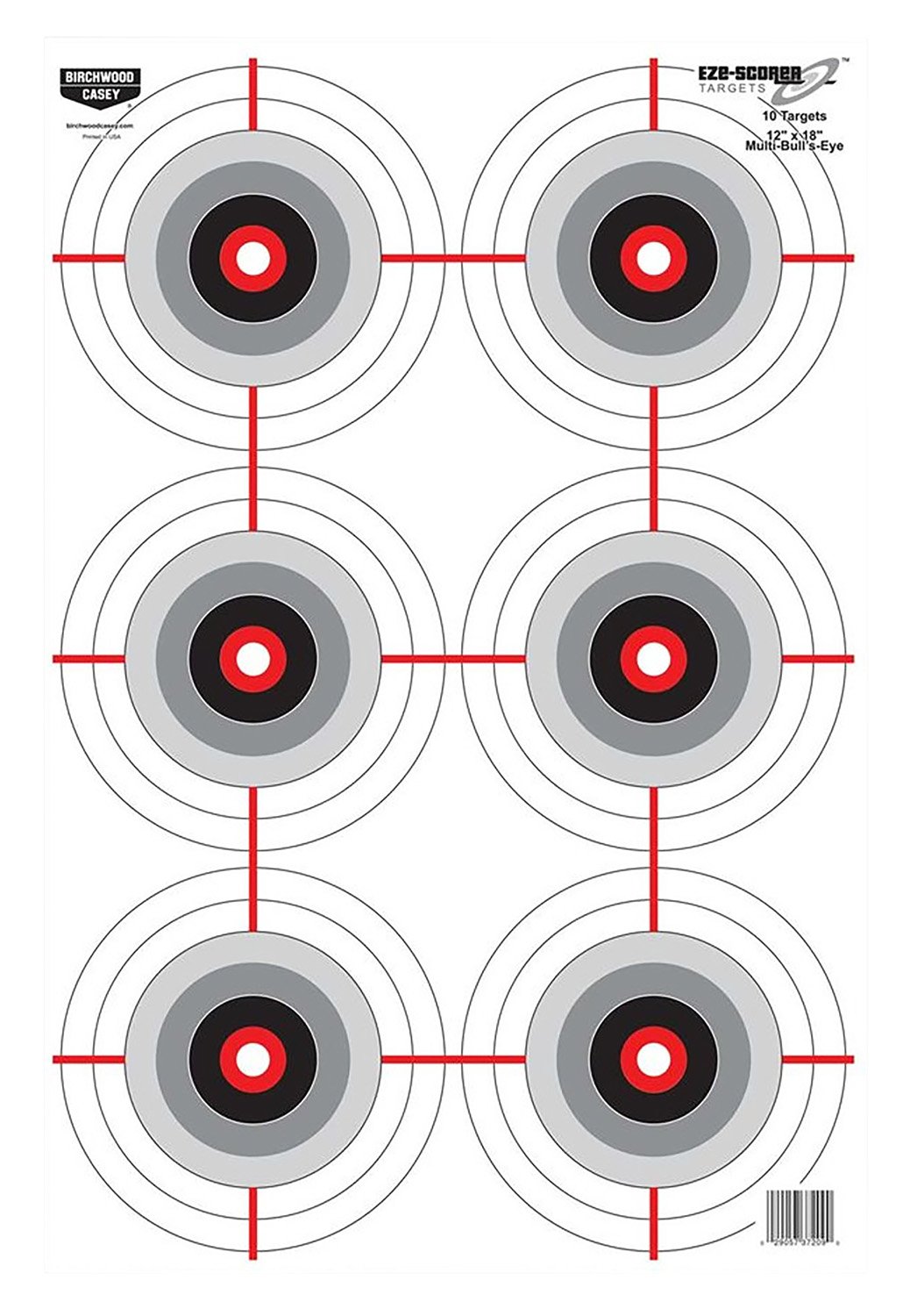 Birchwood Casey 37063 EZE-Scorer  Bullseye Paper 12" x 18" Black/White Pkg of 100