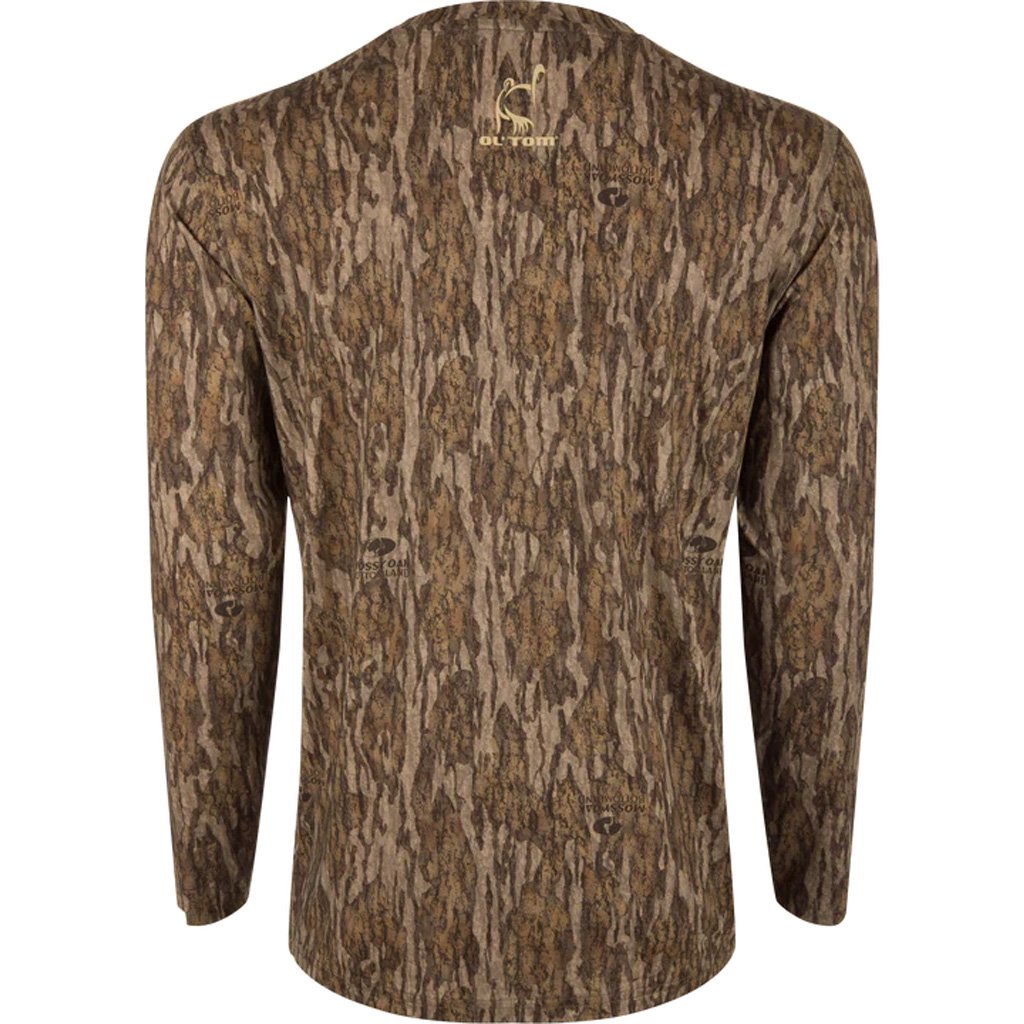 Drake Ol' Tom Performance Crew Camo Print LS MO Bottomland Medium