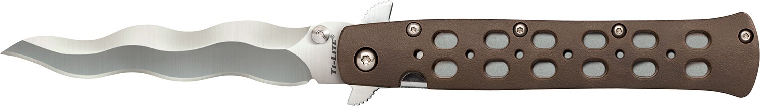 Cold Steel CS-26SK4 Ti-Lite 4" Folding Plain Kris AUS 10A Steel Blade/Flat Dark Earth Griv-Ex Handle
