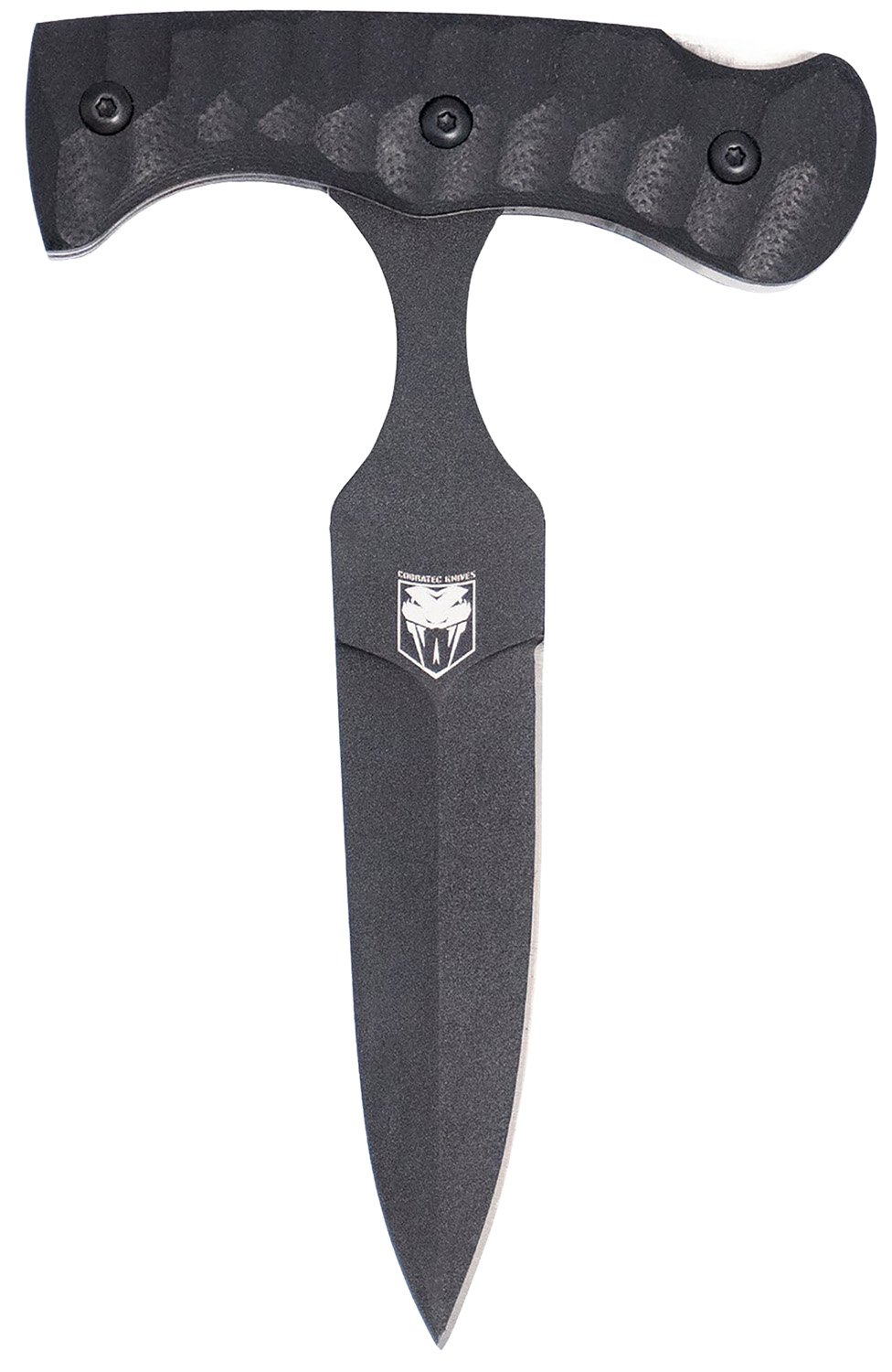 CobraTec Knives FG10PD Folding Push Dagger  2.88" Folding Dagger Plain Black D2 Steel Blade, 4.06" Black Textured G10 Scales Handle