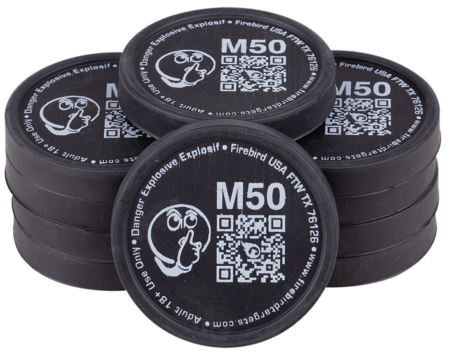 Firebird USA M50 Moderated  Moving Trajectory/Static Universal Firearm Low Noise 50mm/ 10 Pack