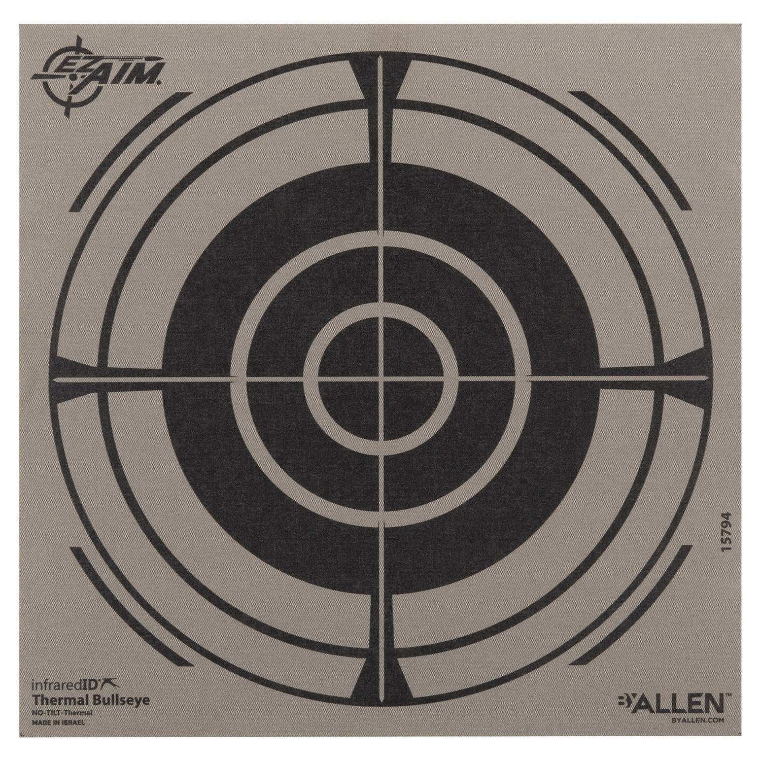 Allen 15794 Thermal Target  Bullseye Hanging Paper 8" x 8" Black/Gray