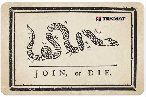 TEKMAT ARMORERS BENCH MAT - 11"X17" JOIN OR DIE FLAG