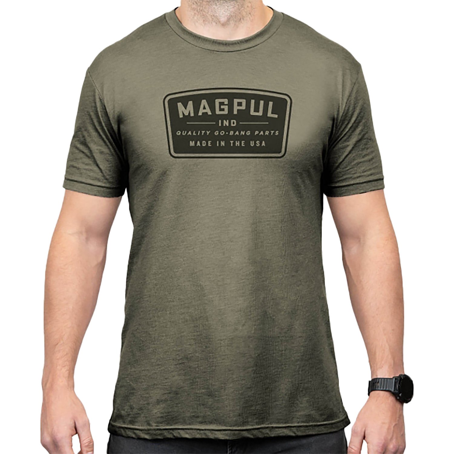 Magpul MAG1526-316-S Go Bang Parts Olive Drab Heather Cotton/Polyester Short Sleeve Small