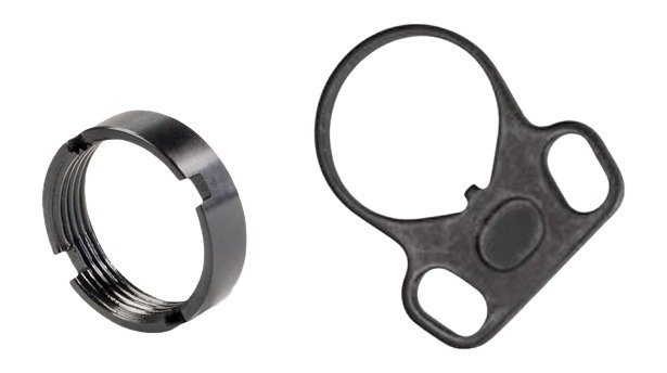 White Label Armory WLA-BUF-7008-01  End Plate Kit Ambidextrous Black Aluminum/Steel AR-15