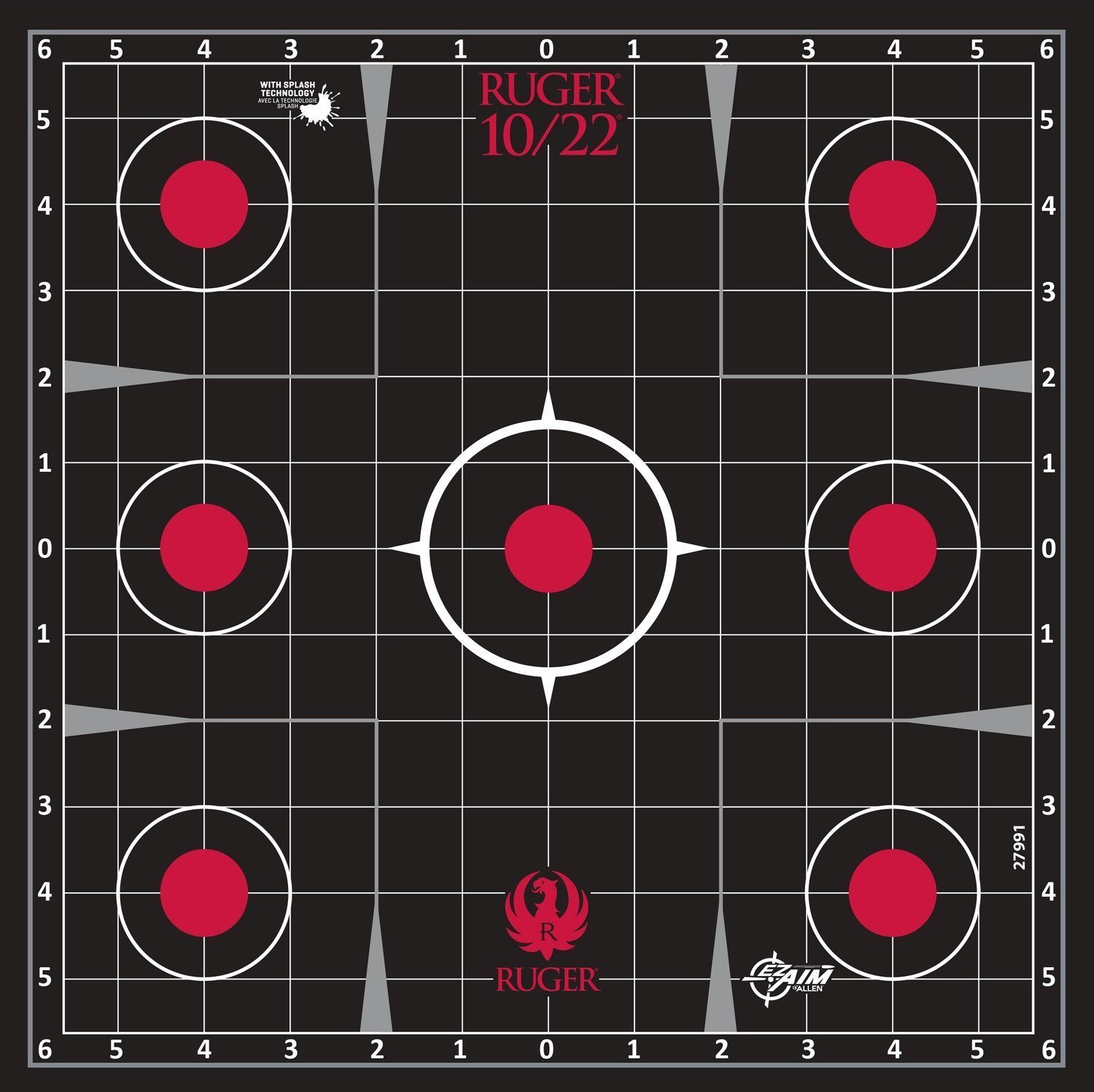 Allen 27991 Ruger 10/22 Adhesive Target Black/Red 5Pack