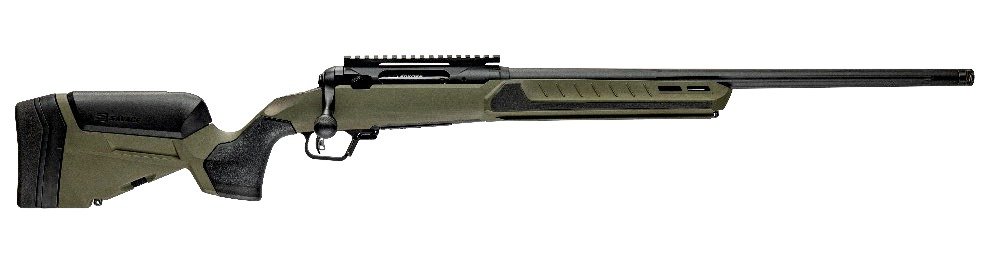 Savage Arms 32637 110 Core Predator Full Size 243 Win 10+1 22" Medium Heavy Fluted Barrel, Arca Rail Forend, Hunter Green AccuStock w/AccuFit V2 Synthetic Stock, Left Hand
