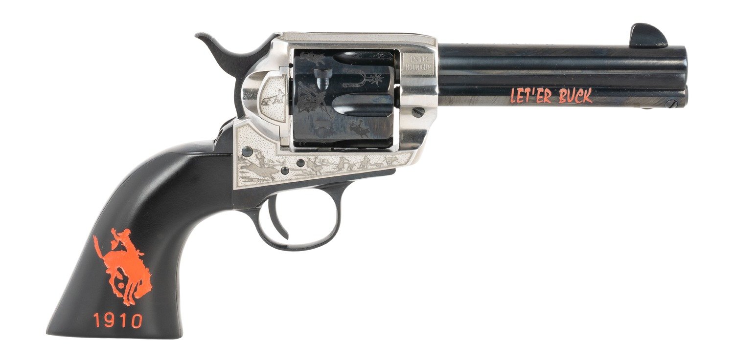 Pietta PFI45PR434BP 1873 Great Western II Pendleton Round?Up 45 Colt (Long Colt) 4.75" Blued Engraved Barrel & Cylinder, Ultra Black Engraved Grip, Exposed Hammer