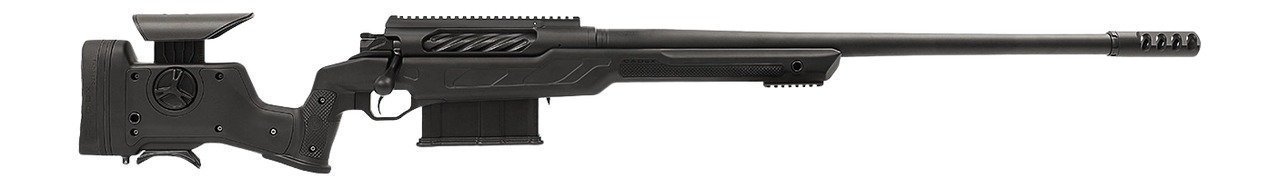 Cadex Inc CDXBMGQUA5029HI20I1J5N BMG Quake  50 BMG 3+1 29" Black DLC Match Grade Threaded Barrel, Black Cerakote Receiver w/Picatinny Rail, Adj Cheek Piece & LOP Black Polymer Stock