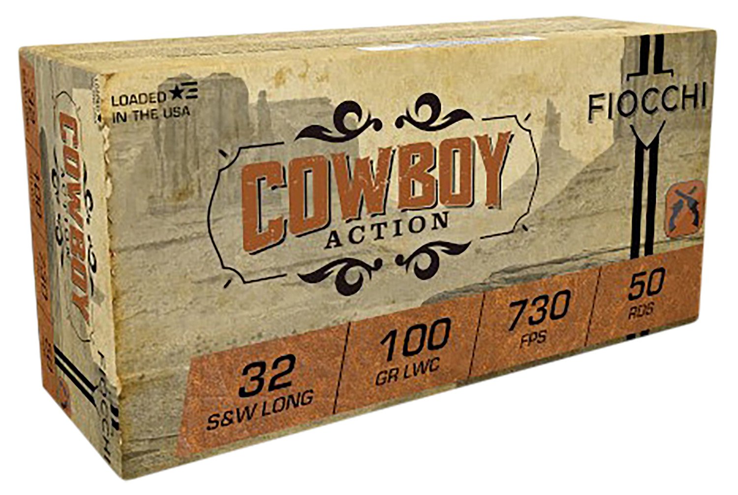 Fiocchi 32LA Cowboy Action  32S&WLong 100gr Lead Wadcutter 50 Per Box/20 Case
