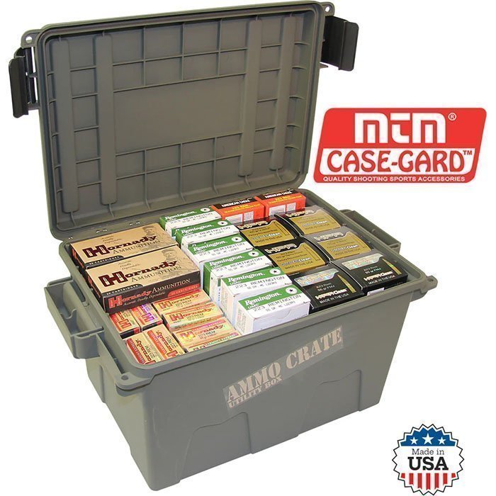 Ammo Crate Utility Box 890 Cubic Inches Army Green with Interior Dimensions 12.4