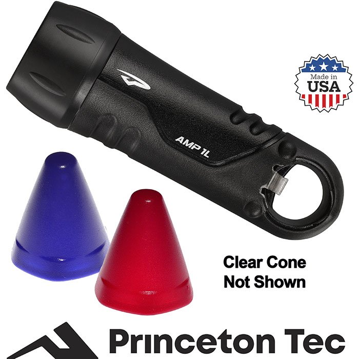 AMP 1 Flashlight 100 Lumens with Red and Blue Lens Black