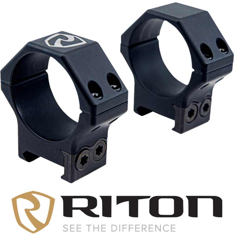 34mm Light Picatinny Rings 12mm Black