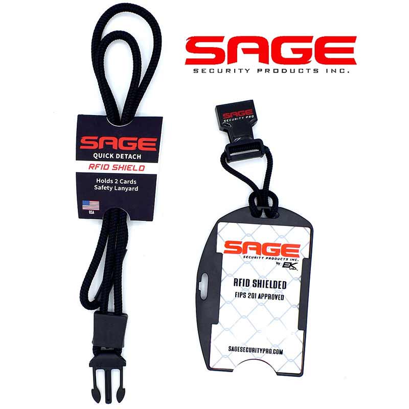 Security Badge Holder RFID Dual Sided and Quick Detachable Black