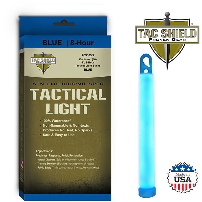 Tactical 8 Hour Light Stick 10 Pack Blue 6 inch