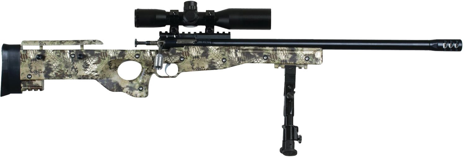 Crickett KSA2151 CPR Complete Package Youth 22 LR 1rd 16.12" Threaded Bull Barrel w/Muzzle Brake, Adjustable Cheek Comb Kryptek Camo Synthetic Stock, Integrated Buttstock & Forend Crickettinny Rails,
