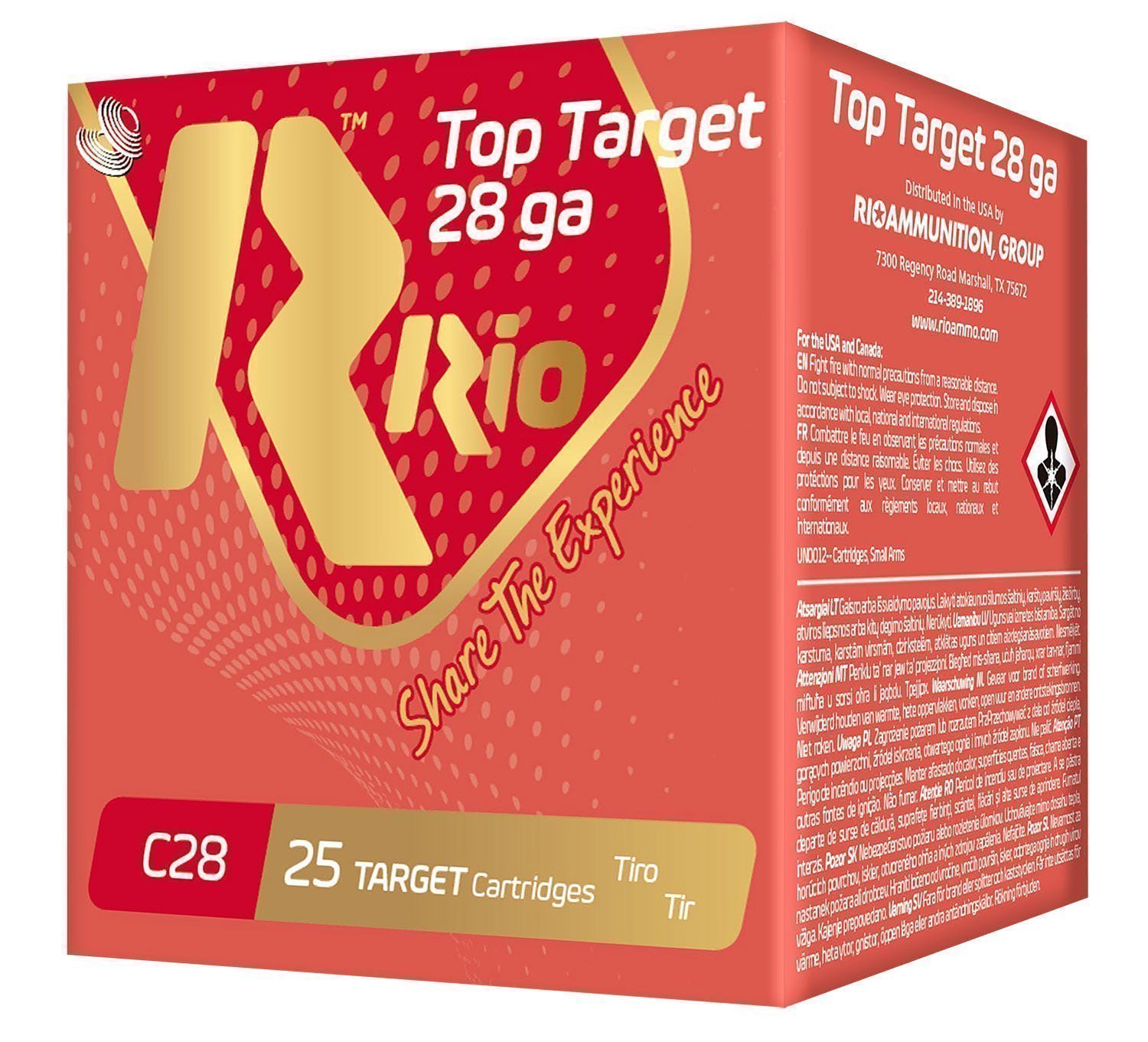 Rio Ammunition RC289 Top Target  28 Gauge 2.75" 3/4 oz 9 Shot 25 Per Box/ 10 Case