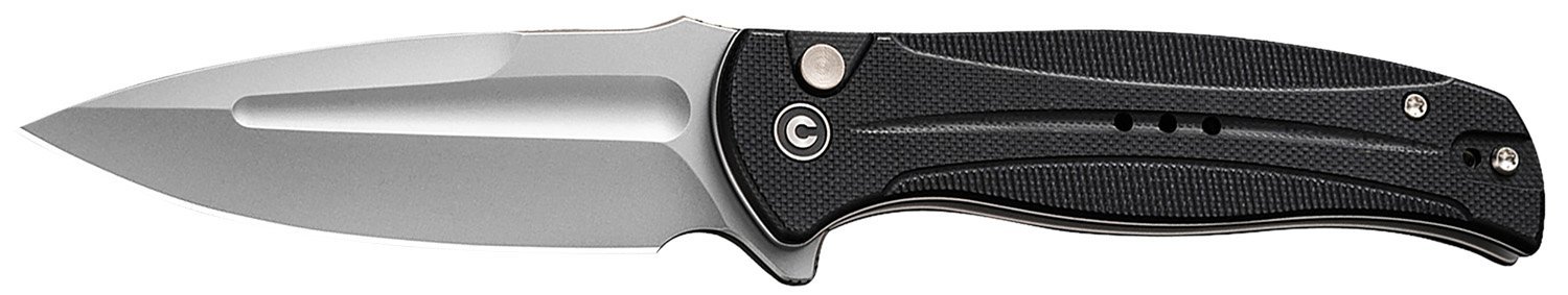 Civivi Knives C23053-3 Incindie  3.48" Folding Spear Point Plain Stonewashed 14C28N Steel Blade, Black Textured G10 Handle
