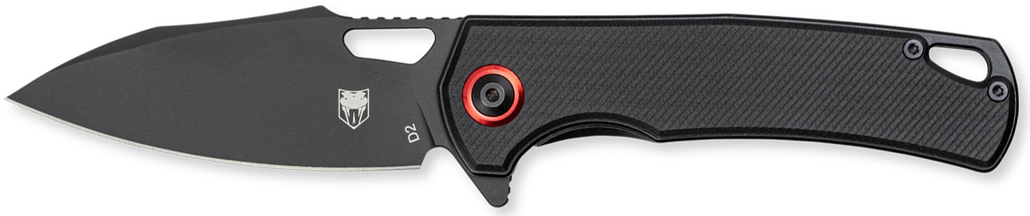 CobraTec Knives CTWOLVERINEG10 Wolverine  3.13" Folding Drop Point Plain Black Stonewashed D2 Steel Blade, 4.25" Black Textured G10 Scales Handle