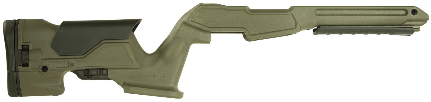 Archangel AAP1022OD Precision Stock OD Green Synthetic Fixed with Adjustable Cheek Riser for Ruger 10/22