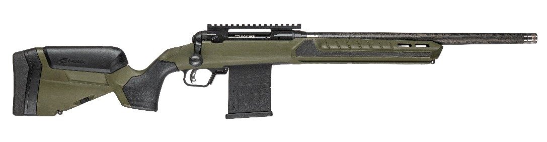 Savage Arms 32664 110 UltraLite Predator 308 Win 10+1 18" Carbon Fiber Barrel, Arca Rail Forend, Hunter Green AccuStock w/AccuFit V2 Synthetic Stock, Right Hand