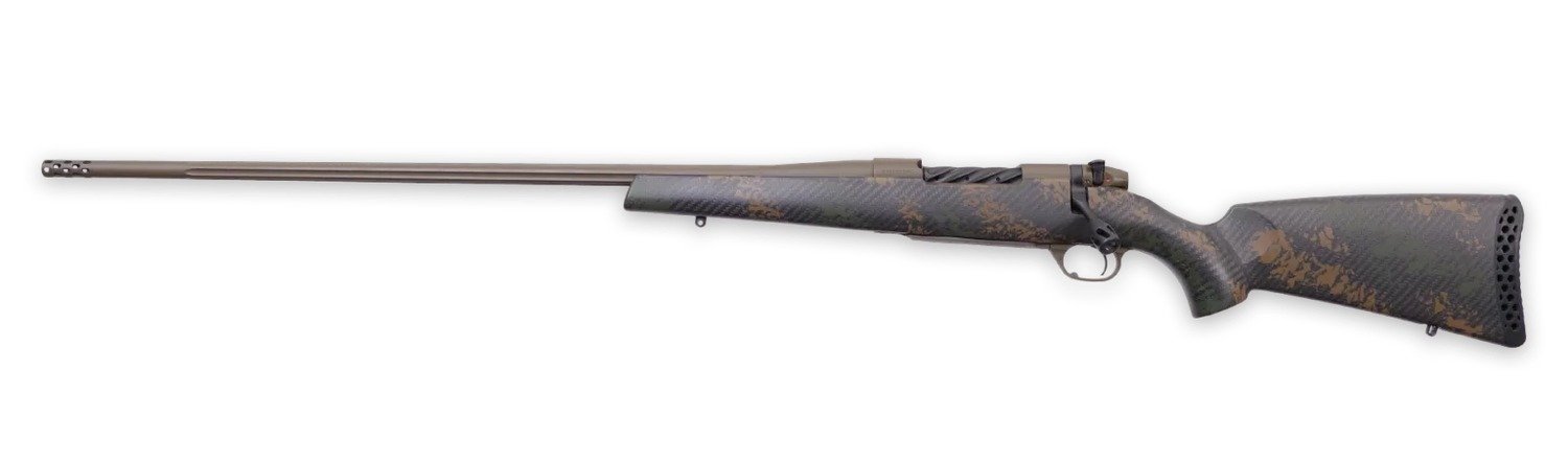 Weatherby MBC20N338WL6B Mark V Backcountry 2.0 338 WBY RPM 4+1 24" + 2" Patriot Brown Cerakote Fluted Threaded Barrel, Steel Drilled & Tapped Receiver, Black w/Brown Accents Fixed Peak 44 Blacktooth C