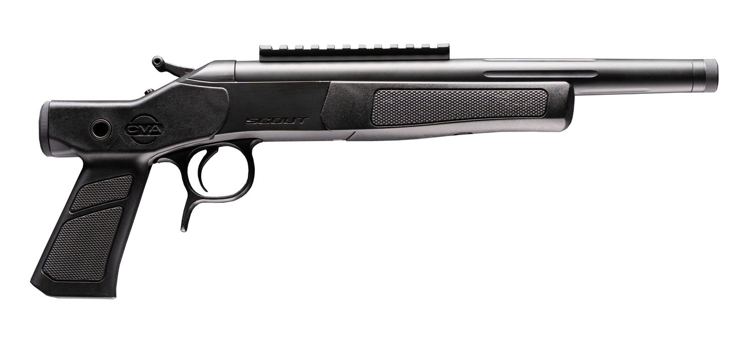 CVA CP801 Scout XP 223 Rem 1rd 11.50" Matte Stainless Steel Fluted Threaded Barrel, Picatinny Rail, Graphite Black XP Pistol Grip