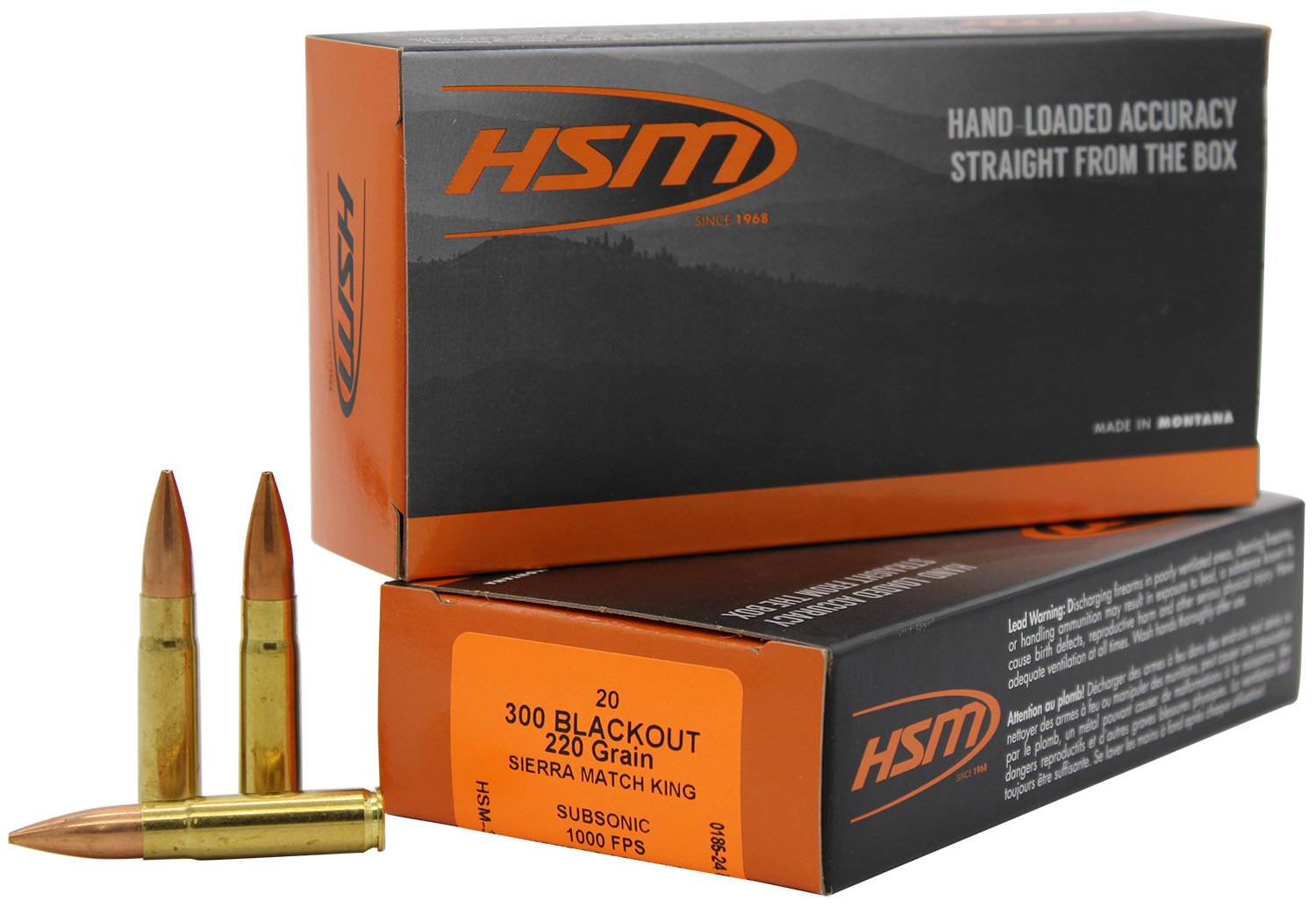 HSM 300BLK4N Match  300 Blackout 220 gr Sierra MatchKing BTHP 20 Per Box/ 25 Case