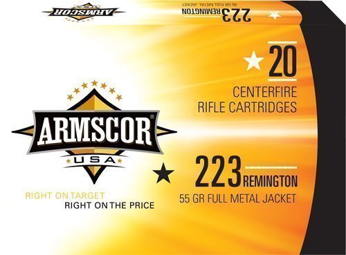 ARMSCOR 223 REM 55GR FMJ - 20RD 50BX/CS