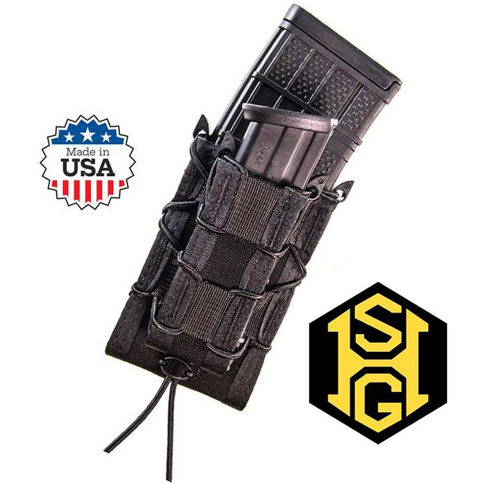 Double Decker Taco Magazine Pouch with Molle fits 1 AR-15 and 1 Pistol Magazine