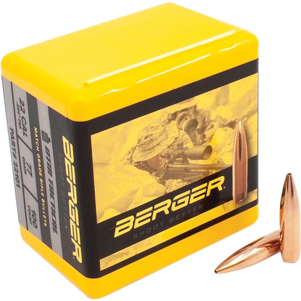 Berger OTM Tactical Rifle Bullets .22 cal .224" 77 gr HPBT 100/ct