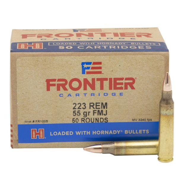 Hornady Frontier Rifle Ammunition .223 Rem 55 gr FMJ 3240 fps 50/ct(Oriented)