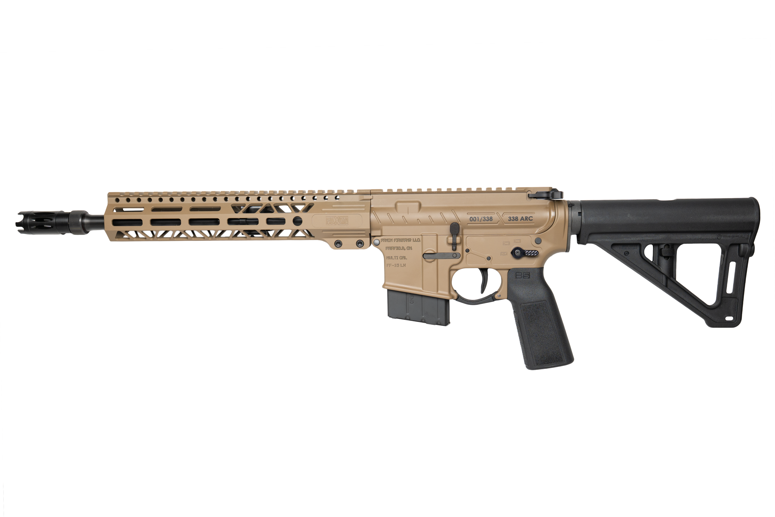 FAXON FIREARMS 338ARC PISTOL 12.5" FDE, B5 SYSTEMS MAGPUL BRACE