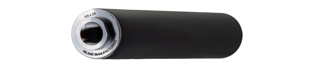 INLAND I-CAN II 7.5" Stainless Steel Black Ceramic .45 (5/8x24) Suppressor, 5/8x24 direct thread bas