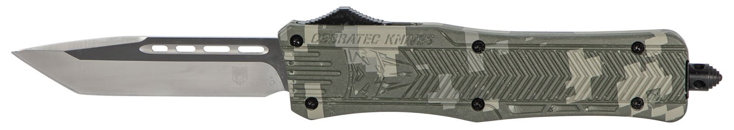 CobraTec Knives MADCCTK1MTNS CTK-1  Medium 3" OTF Tanto Plain D2 Steel Blade/Army DigiCamo Aluminum Handle Features Glass Breaker Includes Pocket Clip