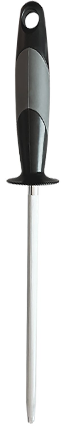 AccuSharp 032C Sharpening Steel  9" Black Overmolded Rubber Handle Steel